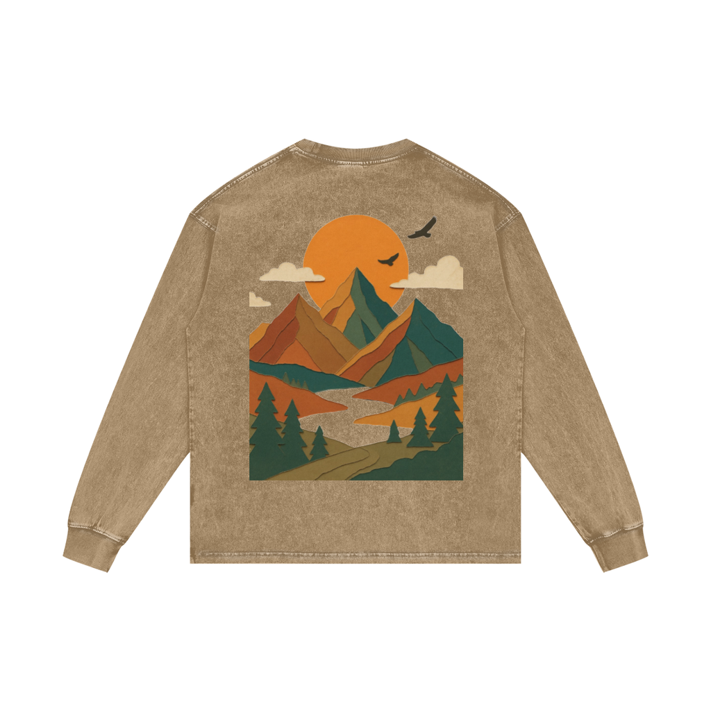 Acid Wash Oversize Long Sleeve T-Shirt