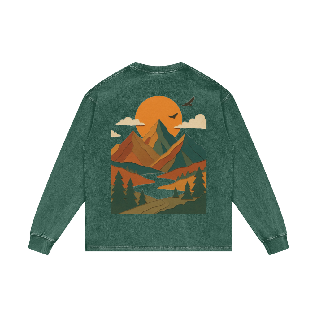 Acid Wash Oversize Long Sleeve T-Shirt