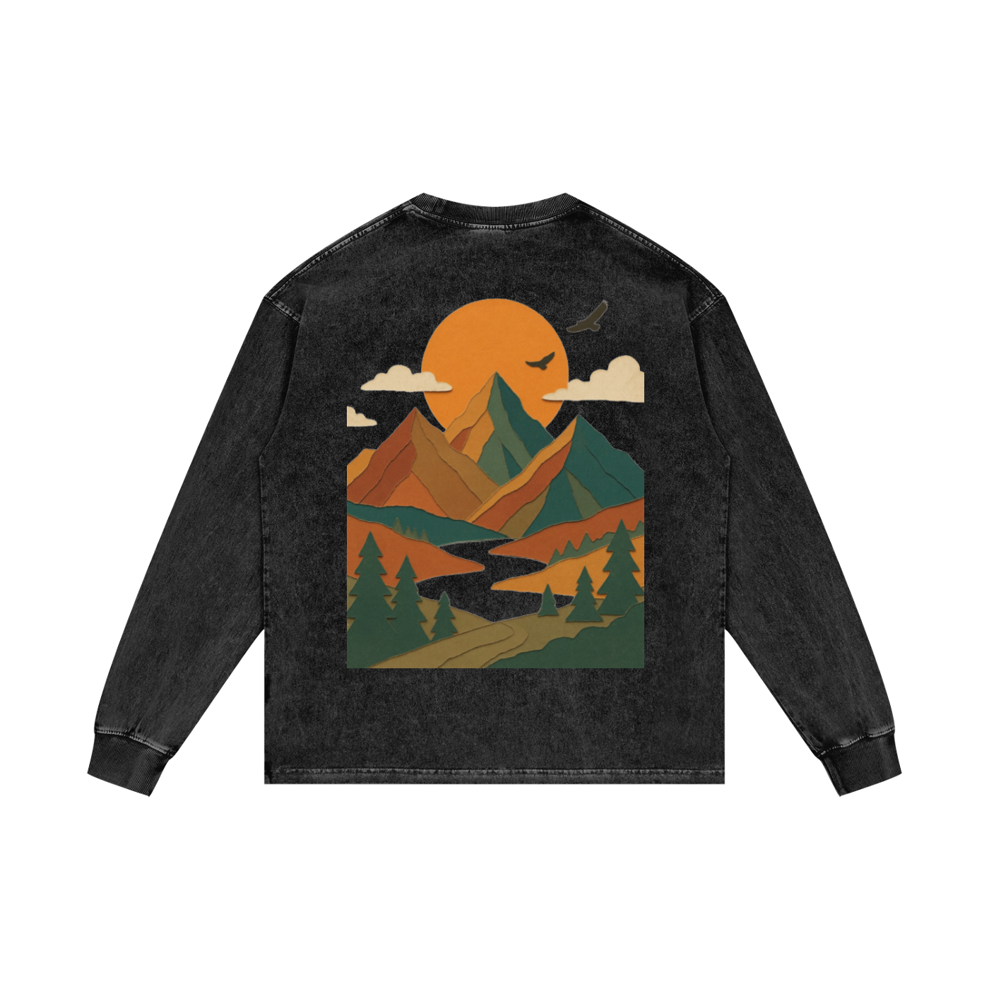 Acid Wash Oversize Long Sleeve T-Shirt